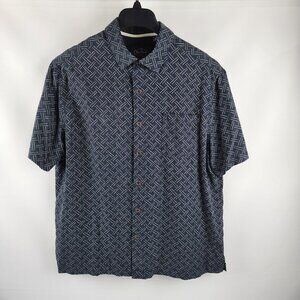Nat Nast Dress Shirt Mens Large Multi Silk & Cotton S/S Button Up